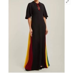 Staud black maxi dress size 10 colorful slits